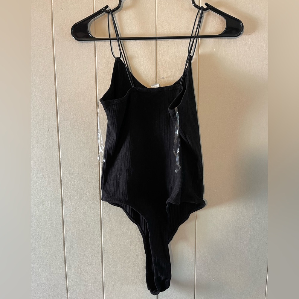 Black Ribbed Bodysuit - Picture 2 of 2